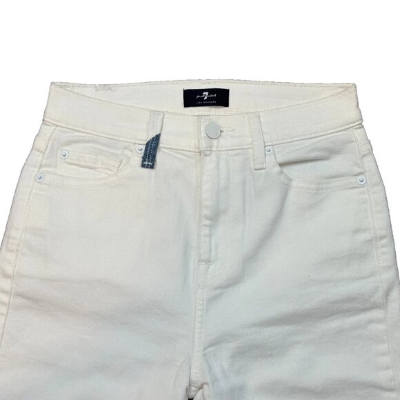 7 For All Mankind Slim Illusion High Waist Ankle Skinny Denim Patchwork 25 Worn1 - Picture 5 of 11